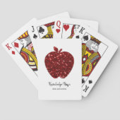 Personalisiert Teacher Name Red Apple Imitats Glit Spielkarten (Rückseite)