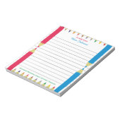 Personalisiert Teacher Notepad Farbige Stifte Notizblock (Rotiert)