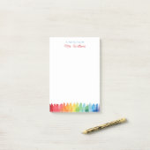 Personalisiert Teacher Notepad Regenbogenfarbe Post-it Klebezettel (Auf Schreibtisch)
