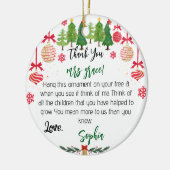 Personalisiert Teacher Ornament, Weihnachtsgeschen Keramik Ornament (Links)