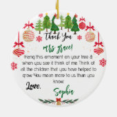 Personalisiert Teacher Ornament, Weihnachtsgeschen Keramik Ornament (Hinten)