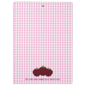 Personalisiert Teacher Pink Gingham Klemmbrett (Rückseite)