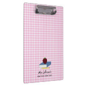 Personalisiert Teacher Pink Gingham Klemmbrett (Rechts)
