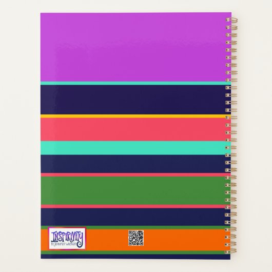 Personalisiert Teacher positive Vibes Fun Blume Planer (Rückseite)