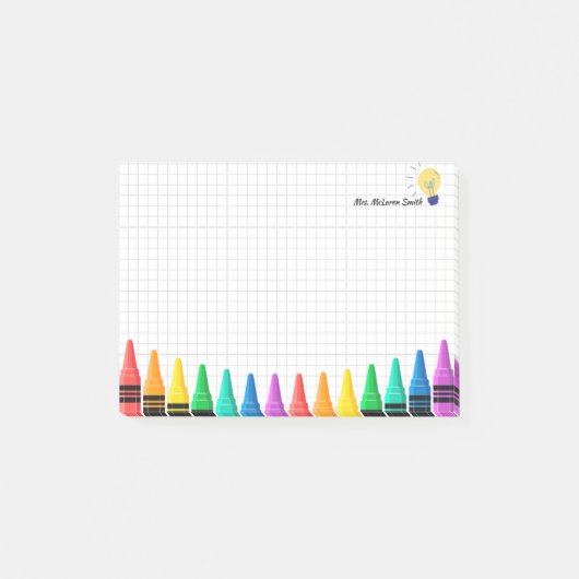 Personalisiert Teacher Sticky Notes - farbenfrohe Post-it Klebezettel (Vorderseite)