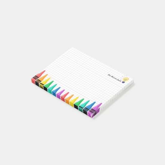 Personalisiert Teacher Sticky Notes - farbenfrohe Post-it Klebezettel (angewinkelt)