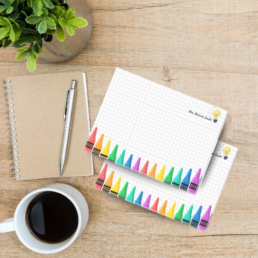 Personalisiert Teacher Sticky Notes - farbenfrohe Post-it Klebezettel