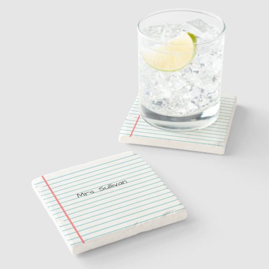 Personalisiert Teacher Stone Untersetzer (Seitenansicht)