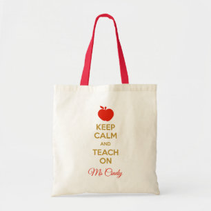 Personalisiert Teacher Tote Bag (Behalt Calm Teach Tragetasche