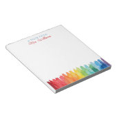 Personalisiert Teacher Watercolor Regenbogen Notizblock (angewinkelt)