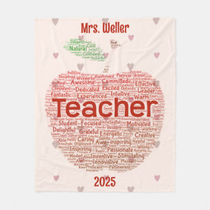 Personalisiert Teacher Word Art Applet Fleecedecke