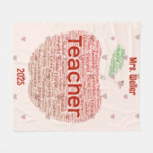 Personalisiert Teacher Word Art Applet Fleecedecke (Vorderseite (Horizontal))