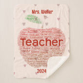 Personalisiert Teacher Word Art Applet Sherpadecke (Vorderseite)