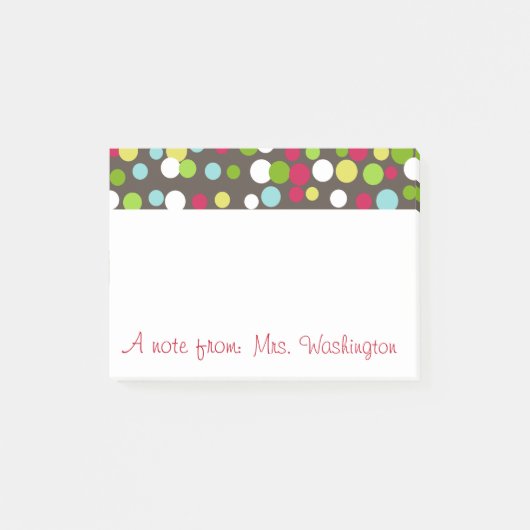 Personalisiert Teacher's Dots Post It Notes Gesche Post-it Klebezettel (Vorderseite)
