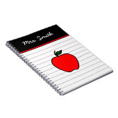 Personalisiert Teacher's Red Apple Notebook Gesche Notizblock (Rechte Seite)