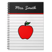 Personalisiert Teacher's Red Apple Notebook Gesche Notizblock (Vorderseite)