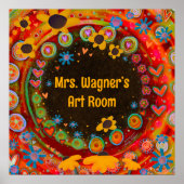 Personalisiert Teacher's Room, farbenfroh und blum Poster (Vorne)