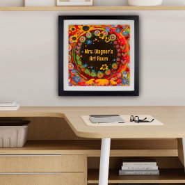 Personalisiert Teacher's Room, farbenfroh und blum Poster