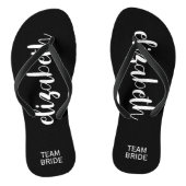Personalisiert Team Bride Black Badesandalen (Fußbett)