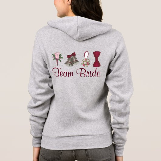 Personalisiert TEAM BRIDE Wedding Party Hoodie (Rückseite)