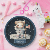 Personalisiert Teddy Astronaut Boy Party Plate Pappteller (Party)