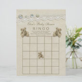 Personalisiert Teddy Baby Dusche Bingo Einladung (Stehend Vorderseite)