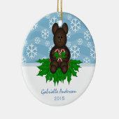 Personalisiert: Teddy-Bär:Weihnachtsschmuck Keramik Ornament (Rechts)