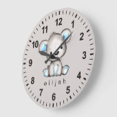 Personalisiert Teddy Bear Baby Boy Große Wanduhr (Winkel)