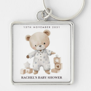 Personalisiert Teddy Bear Baby Dusche Schlüsselanh Schlüsselanhänger