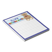 Personalisiert Teddy Bear Mitzvah Blue Notizblock (angewinkelt)