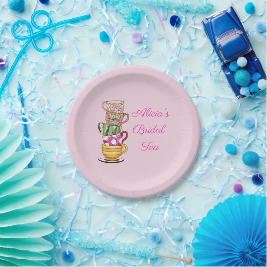 Personalisiert Tee Party Paper Tellers Brautparty Pappteller (Party)