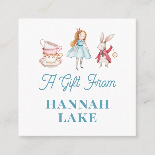 Personalisiert Tee Party Pink Gingham Girls Gesche Begleitkarte (Vorderseite)