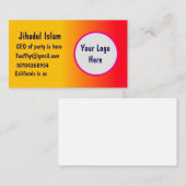 Personalisiert Telefonnummerkarte (Vorne/Hinten)