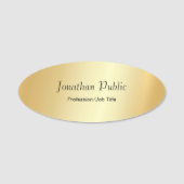 Personalisiert Template Gold Look Modern Script Gl Namensschild (Vorderseite)