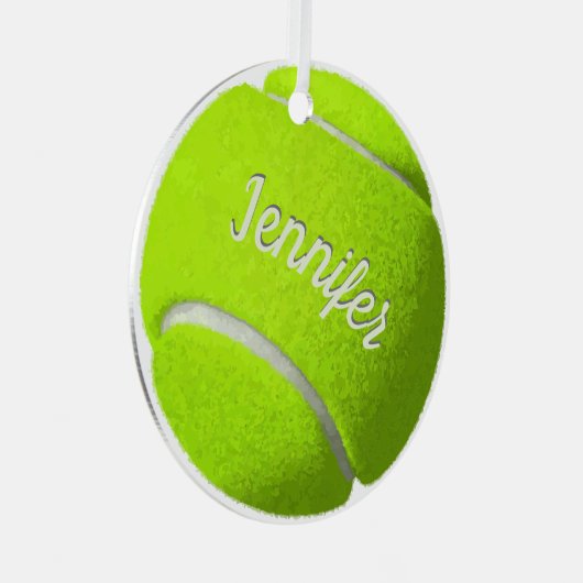 Personalisiert Tennis Ball Ornament Aus Metall (Vorderseite Rechts)