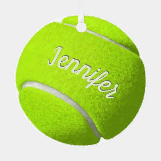 Personalisiert Tennis Ball Ornament Aus Metall (Rückseite)
