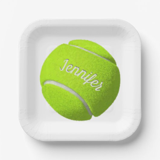 Personalisiert Tennis Ball Pappteller (Vorderseite)