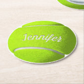 Personalisiert Tennis Ball Runder Pappuntersetzer (Angewinkelt)