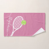 Personalisiert Tennis Elegante Rosa Skriptname Handtuch (Handtuch)