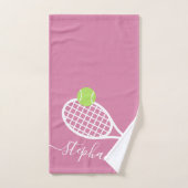 Personalisiert Tennis Elegante Rosa Skriptname Handtuch (Handtuch)