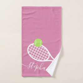 Personalisiert Tennis Elegante Rosa Skriptname Handtuch