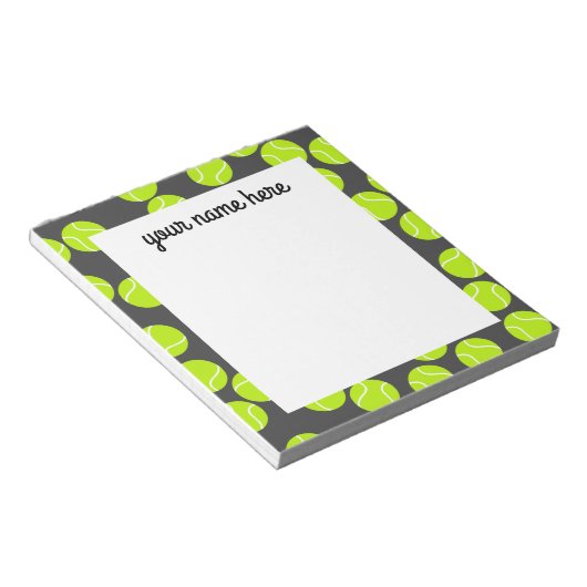 Personalisiert Tennis Notepad Notizblock (angewinkelt)