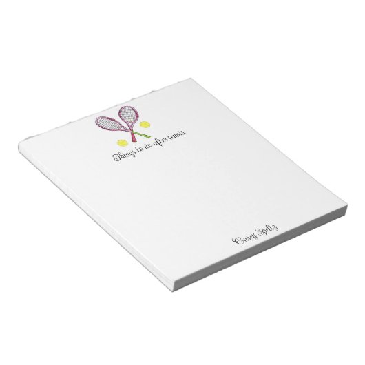 Personalisiert Tennis Notepad Notizblock (angewinkelt)
