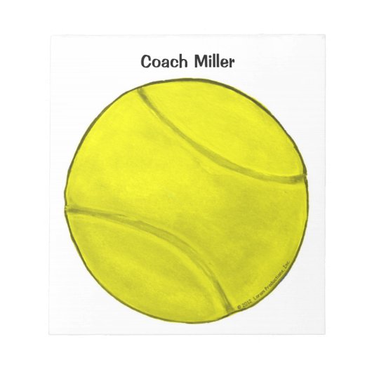 Personalisiert Tennis Notepad Notizblock (Vorderseite)