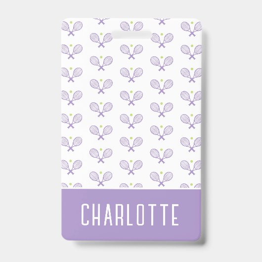 Personalisiert Tennis Pattern Individuelle Name Te Ausweis (Vorderseite)