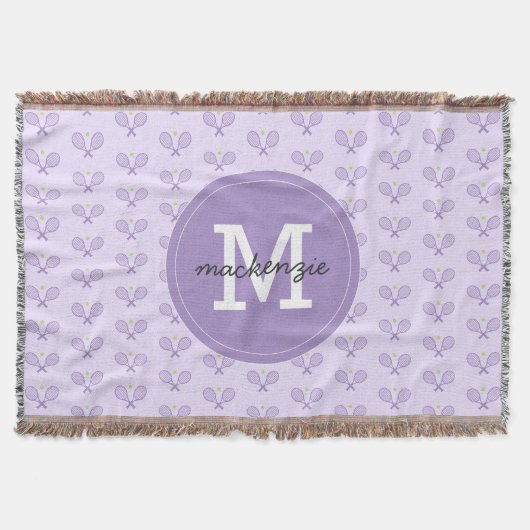 Personalisiert Tennis Pattern Individuelle Name Te Decke (Vorderseite)