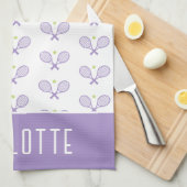 Personalisiert Tennis Pattern Individuelle Name Te Geschirrtuch (Viertel Falte)