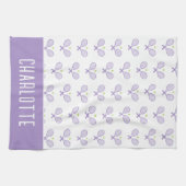 Personalisiert Tennis Pattern Individuelle Name Te Geschirrtuch (Horizontal)