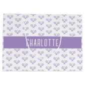 Personalisiert Tennis Pattern Individuelle Name Te Große Geschenktüte (Rückseite)