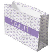 Personalisiert Tennis Pattern Individuelle Name Te Große Geschenktüte (Rückseite Schrägansicht)